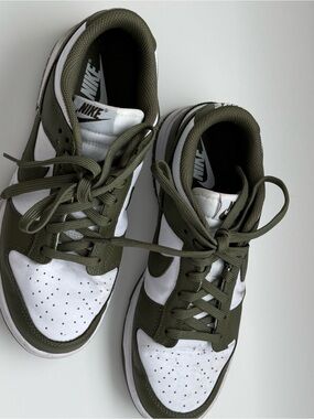 Nike Low-Top Sneakers in White and Olive